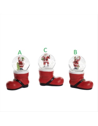 Scarpone con palla di neve con babbo natale MODELLO B