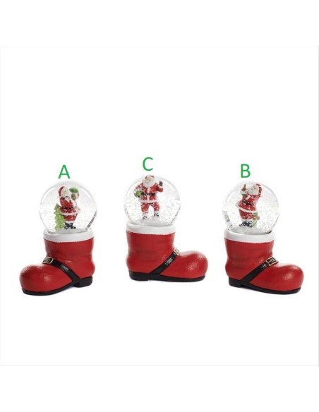 Scarpone con palla di neve con babbo natale MODELLO B