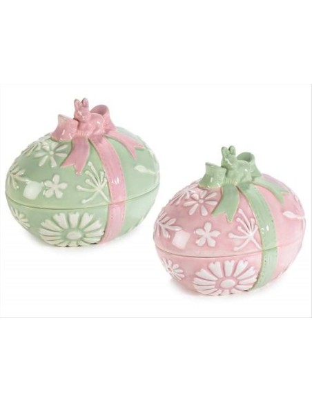 Contenitore Uovo con Fiocco Pasquale – 2 Colori Disponibili