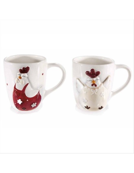 Tazza 400ml in ceramica con gallina sorridente - 2 colorii (1pz)