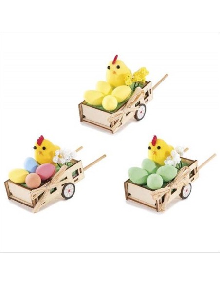 Carretto Pasquale con Pulcino e Uova Colorate - 3 Varianti 🎨