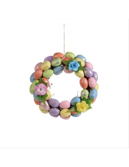 Corona Pasquale con Uova Colorate - Ø 23cm 🌸