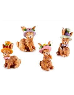 Coniglietto con Cappello in Resina – Mini Decorazione Pasquale 🐰