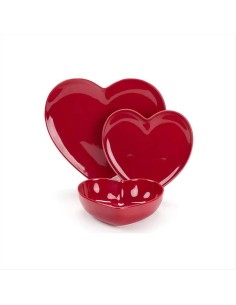Set 18 pezzi piatto a forma di Cuore rosso Nuvole di Stoffa 2