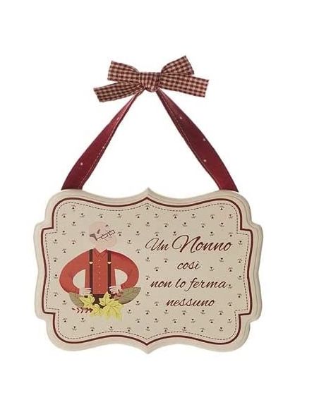 Targhetta in legno con dedica per Nonno 2 varianti Nuvole di Stoffa