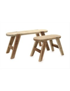 Sgabellino in legno naturale ovale Nuvole di Stoffa linea North e Deme