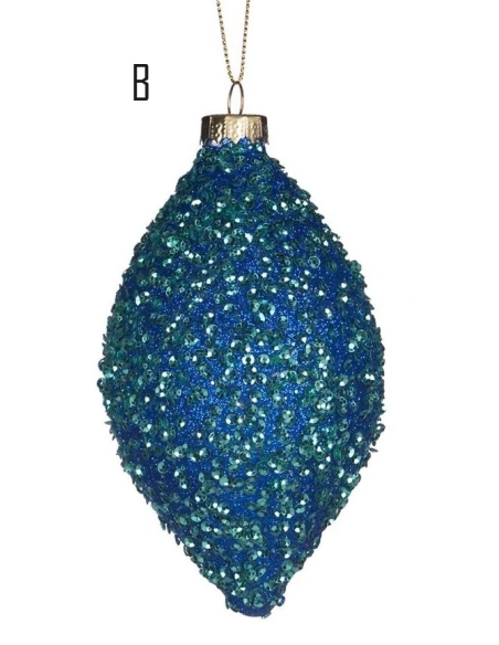 GOODWILL Pallina di vetro 8cm pajette glitter Blu - 3 varianti 💙✨