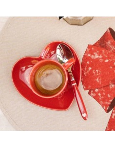 Tazzina con Piattino Cuore Rosso - Un Dolce Messaggio d'Amore! ❤️☕ 2