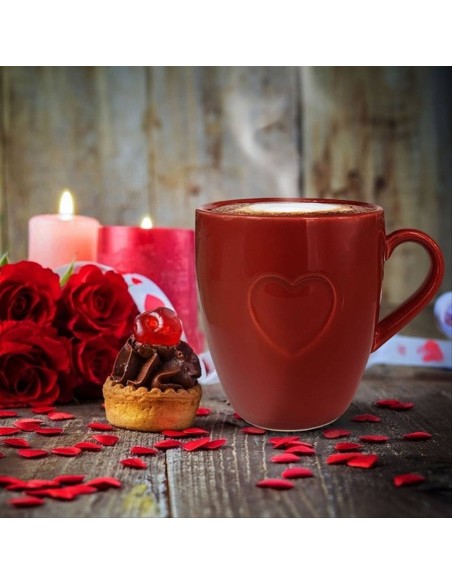 Tazza in Porcellana 350ml Cuore Rosso - Eleganza Shabby Chic per le tu