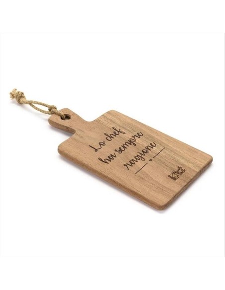 Tagliere in Acacia 25x13cm - "Lo Chef Ha Sempre Ragione" 🍽️🔪
