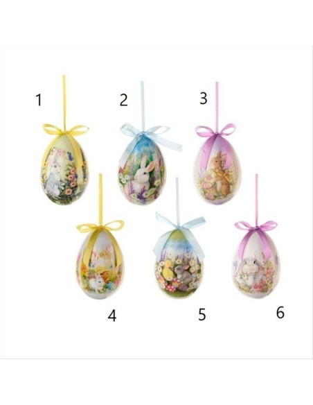 Uovo Pasquale 🎨 H10cm – 6 Varianti con Disegni Colorati, Perfetto per