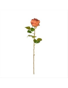 Rosa Pesca 63cm con Foglie – Eleganza Floreale per Ogni Ambiente 🌹✨