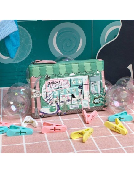 Portafoglio con zip Bubblie Cats Laundromat Vendula London