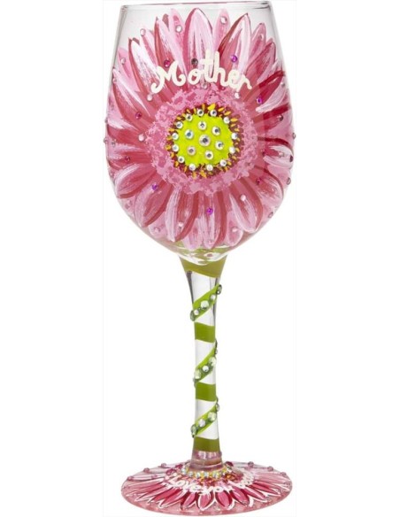 Calice da vino - Mamma in fiore Lolita | Diamante Rosa