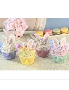 Cupcake con Orecchie da Coniglio in Resina - 4 Colori Pasquali 🐰🧁 2