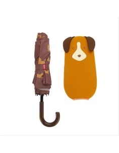 Ombrello Puppyumbrella Marrone Balvi – Ombrello Pieghevole con Design 