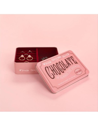 Portagioie Chocolate Balvi – Organizer in Latta Rosa Stile Cioccolato