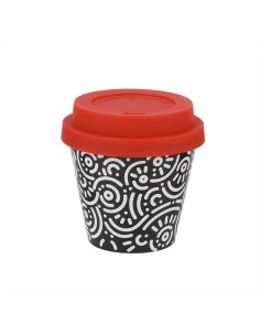 Tazzina da caffè con tappo silicone 90 ml - Geometric