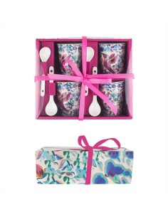 Set 4 tazzine da caffè con cucchiaino Colibrì | Diamante Rosa 2