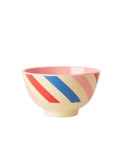 Ciotola piccola in melamina rosso blu Candy Stripes Rice - Diamante Ro