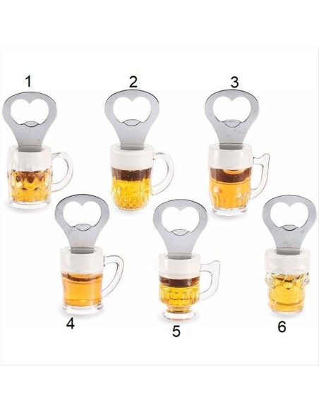 Apribottiglia boccale di birra con calamita 6 varianti (1pz) Gadget di
