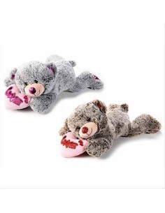 Orsetto coricato con cuore e scritta Love Peluche San Valentino | Diam