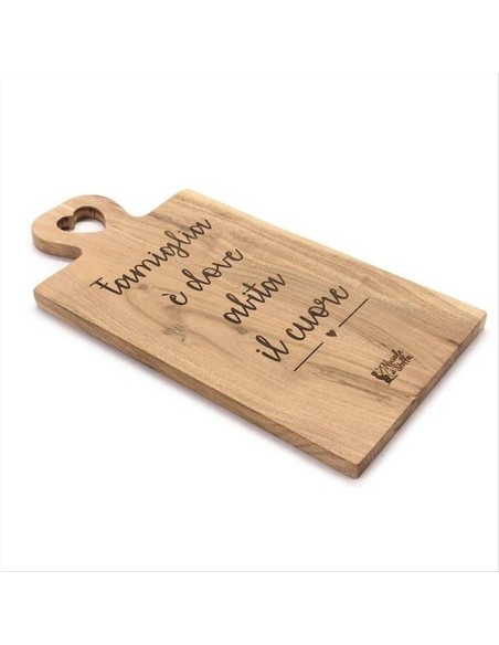 Tagliere in Acacia 40x20x1,5cm - "Famiglia è dove abita il Cuore" ❤️🍽