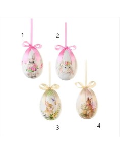 Uovo Pasquale 🎨 H12cm – 4 Varianti con Disegni Colorati, Perfetto per