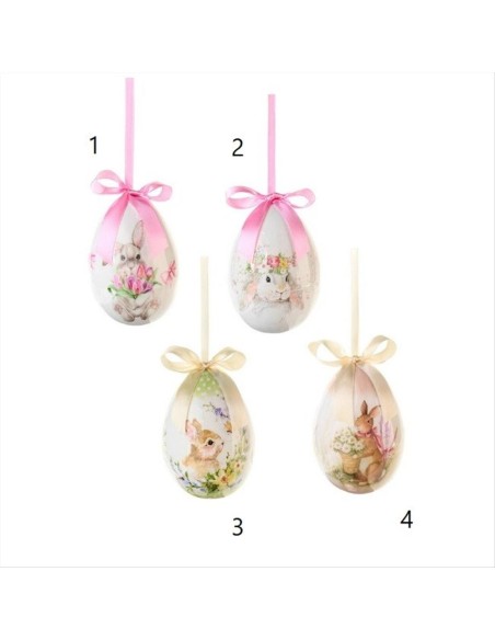 Uovo Pasquale 🎨 H12cm – 4 Varianti con Disegni Colorati, Perfetto per