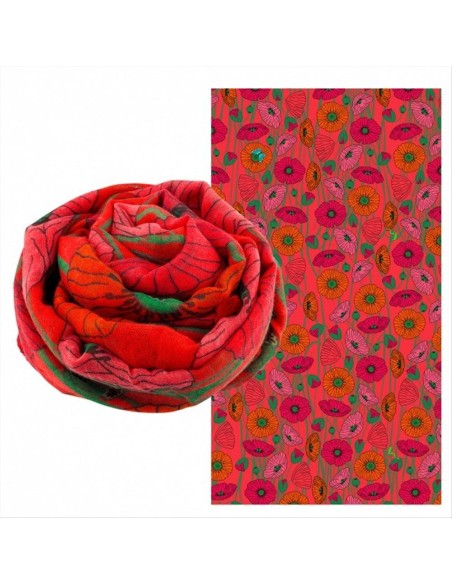 Foulard Pareo Balade COQUELICOTS 🌺 100x180cm – Stile Floreale E Soste