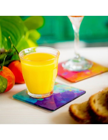 Set di 4 Sottobicchieri in Vetro PALETTE – Aggiungi Colore e Stile all