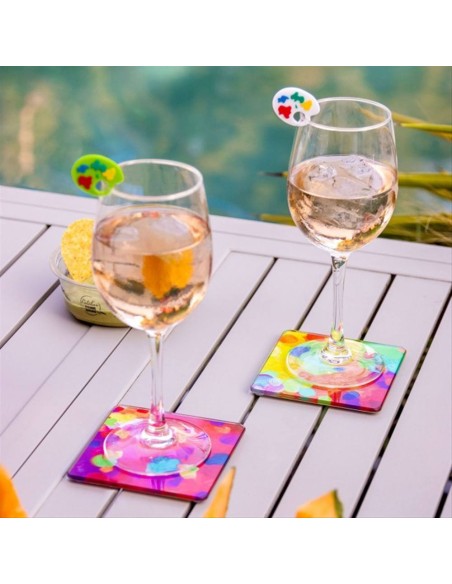 Set di 4 Sottobicchieri in Vetro PALETTE – Aggiungi Colore e Stile all