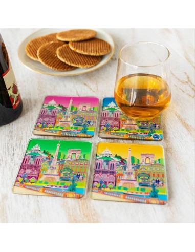 Set di 4 Sottobicchieri in Vetro NEW PARIS – Eleganza Parigina per la 