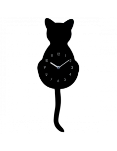 Orologio a Pendolo Gatto Nero - Il Felino che Segna il Tempo!
