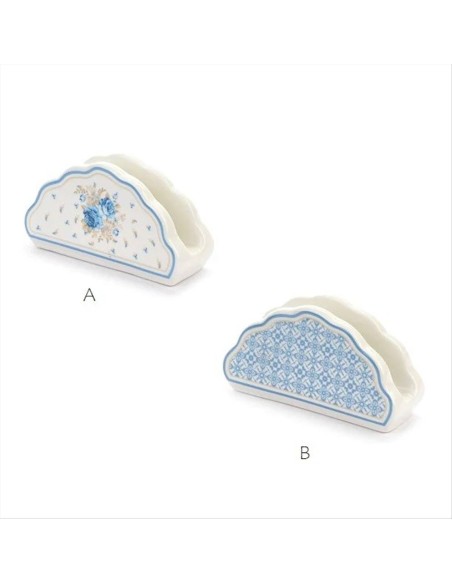 Portatovaglioli Camilla bianco azzurri Nuvole di stoffa |Diamante Rosa