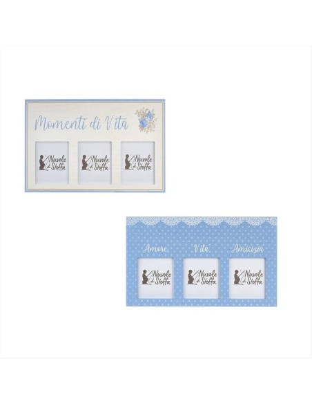 Portafoto da parete 37x20cm Camilla Nuvole di Stoffa