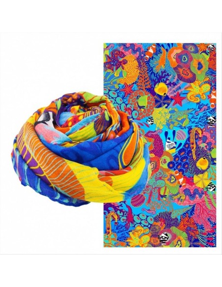 Foulard Pareo Balade RÉCIF 🌊 100x180cm – Stile Marino e Moda Sostenib Foulard Pareo Balade RÉCIF 🌊 100x180cm – Stile Marino e Moda Sostenib