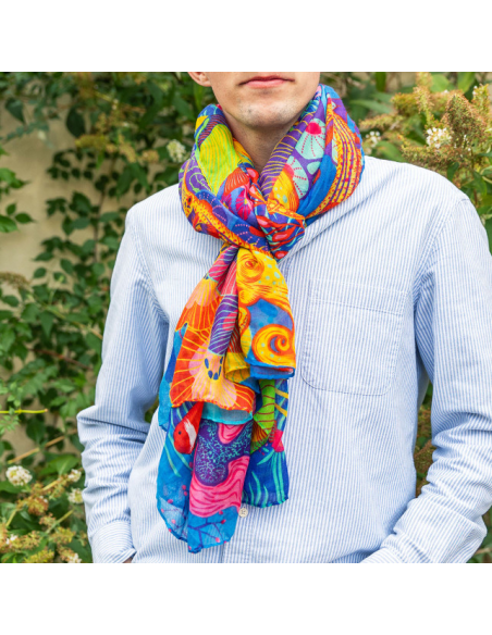 Foulard Pareo Balade RÉCIF 🌊 100x180cm – Stile Marino e Moda Sostenib Foulard Pareo Balade RÉCIF 🌊 100x180cm – Stile Marino e Moda Sostenib