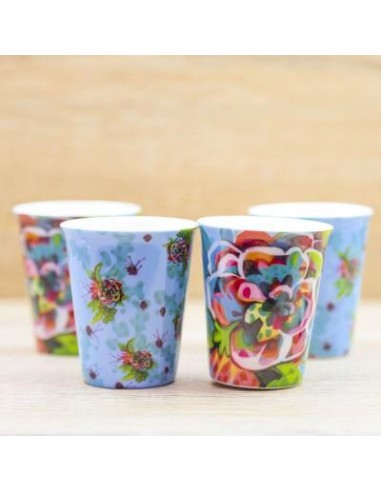 Set 4 tazzine da caffè con cucchiaino Fiori  - Vendita onlie | Diamant