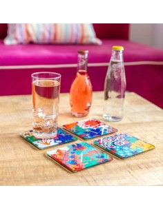 Set di 4 Sottobicchieri in Vetro BOUQUET – Eleganza e Protezione per l 2