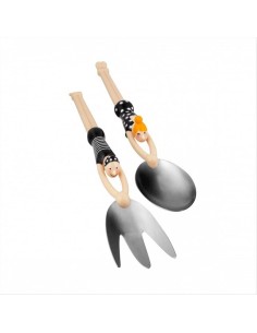 Posate Insalata 2pz QUELLE SALAD Nuotatori Bianco Nero 🏊‍♂️ – Eleganz