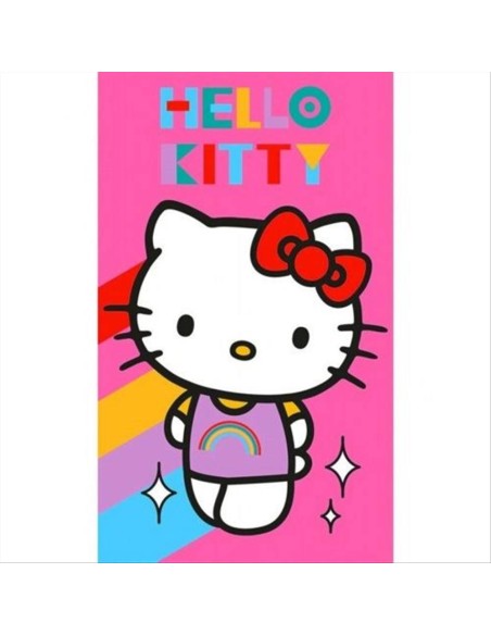 Asciugamano Hello Kitty Rainbow – 30x50 cm in cotone, tenero e colorat
