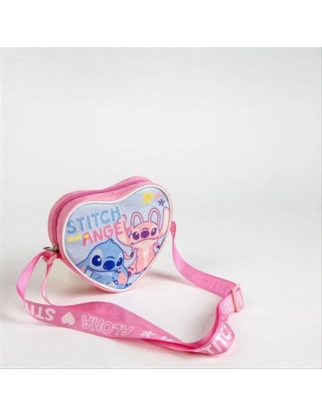 Borsa a tracolla cuore Stitch – 15x14x4 cm, glitterata e irresistibile