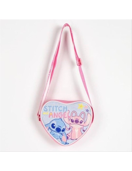 Borsa a tracolla cuore Stitch – 15x14x4 cm, glitterata e irresistibile
