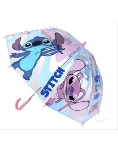 Ombrello trasparente Stitch – d71 cm, pioggia divertente con Disney!