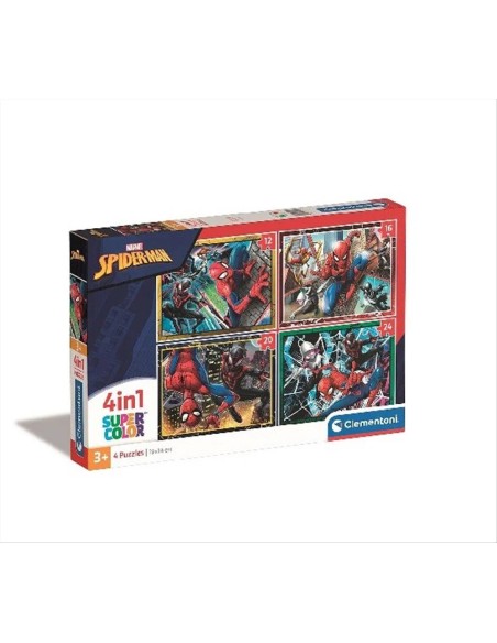 Puzzle 4 in 1 Spiderman Clementoni – SuperColor, dai 3 anni in su