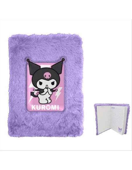 Agenda A5 Kuromi in peluche – Diario kawaii con copertina soffice