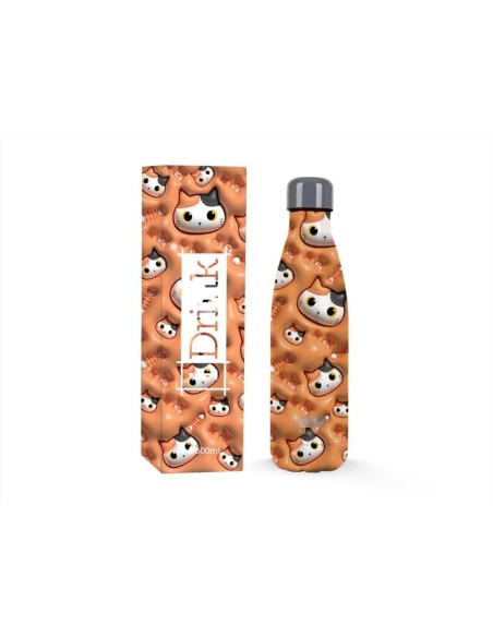 Bottiglia termica 500ml 3D GATTO ARANCIONE 🧡 – Effetto squishy irresi