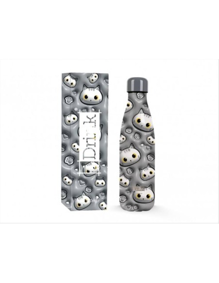 Bottiglia termica 500ml 3D GATTO BIANCO 🤍 – Effetto squishy dolcissim