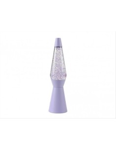 Lampada Glitter LED Spaceship Viola Pastello H40cm – Design Spaziale E